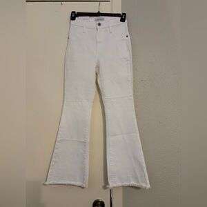 James Jeans White High-Rise Flare Denim